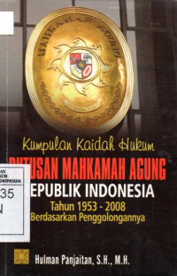 Image of Kumpulan Kaidah Hukum Putusan Mahkamah Agung Republik Indonesia