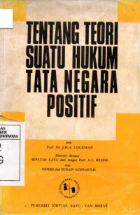 Image of Tentang Teori Suatu Hukum Tata Negara Positif